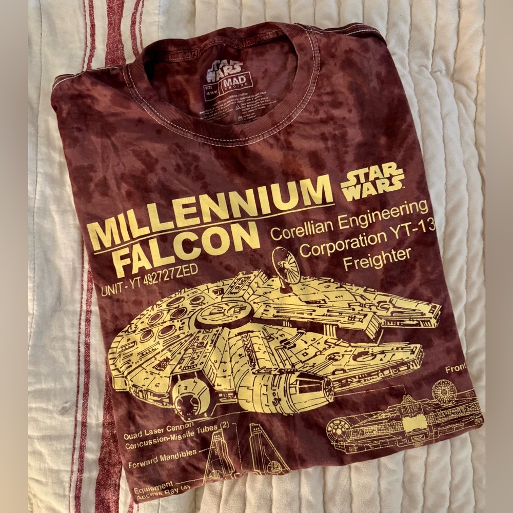 Star Wars Millennium Falcon Graphic Tee, Men’s Sz. M